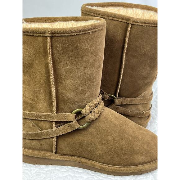 Bearpaw Women's Size 9 Brown Suede Wool Blend Lining Sheep Skin Snow Boots - Picture 10 of 12